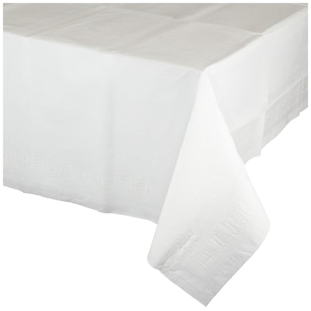 Touch Of Color White Paper Tablecloth, 108"x54", 6PK 710241